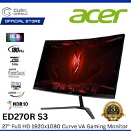 ACER 27" NITRO ED270RS3 / ED270R S3 FHD (1920x1080P@180HZ) LED CURVE VA LCD GAMING MONITOR (1MS VRB,