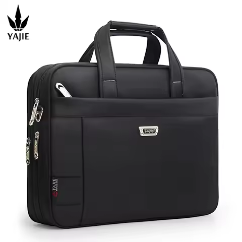 Large Capacity Briefcase Bag Men Business Bag 17 15.6 14 inch Laptop Bag Shoulder Bags Canvas Handba