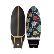 DECKWAR SurfSkate 陸地衝浪板滑板 | 四輪滑板模擬衝浪滑雪訓練魚板 - 6手勢