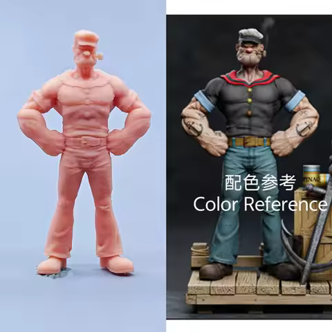 1/64 Figurines Scale Model Resin Popeye Uncolored Miniatures Diorama Hand-painted C516