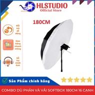 HL Studio Umbrella and Softbox Fabric Combo 180cm 16 Sides