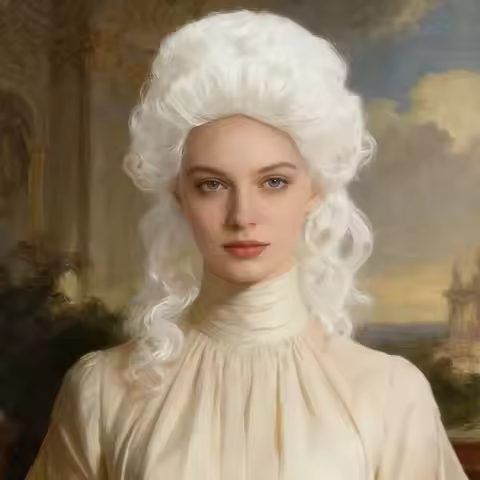 White Colonial Judge Curly Synthetic Wig, 18th Century Aristocrat Style for Court Cosplay Historical