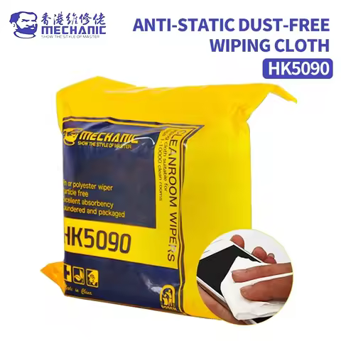 MECHANIC HK5090 Dust Free Cloth 4 inch 10*10cm Super Soft LCD Screen Cleanroom Wiper for Mobile Phon