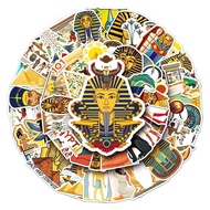 [2024] 50 Sheets Egyptian Pharaoh Luggage Stickers Creative Waterproof Suitcase Notebook Scooter Computer Decorative Stickers