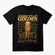 KARIMAKE  Harry Styles Shirt - Golden Hand Drawn Lyrics - Oversize Cotton Tshirt