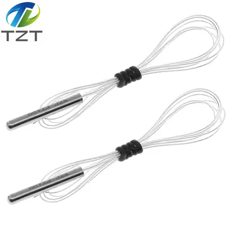 TZT PT100 Platinum Resister Temperature Sensor Waterproof Temp Probe -20~450 Celsius Insulated Shiel