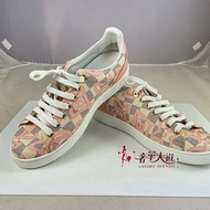 *奢華大道國際精品＊【L3385】LV白色棋盤格拼粉色LOGO休閒鞋 36號