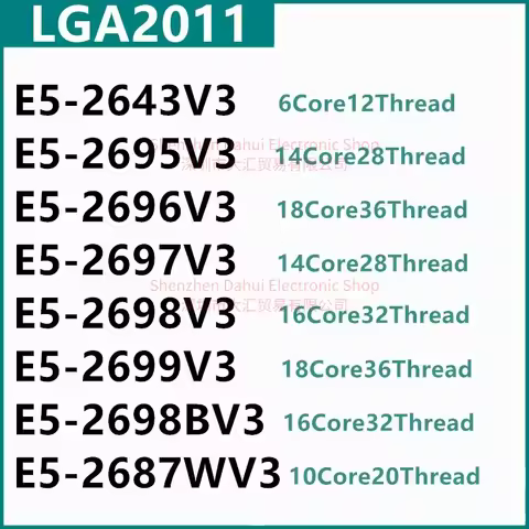 E5-2643V3 E5-2695V3 E5-2696V3 E5-2697V3 E5-2698V3 E5-2699V3 E5-2698BV3 E5-2687WV3