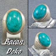 CINCIN BATU AKIK BACAN DOKO SEMI KRISTAL SUPER SIZE KANTORAN HARGA