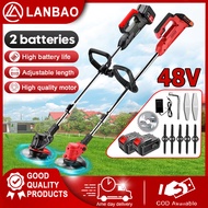 48V Electric Lawn Mower Grass Cutter Cordless Lawn Mower Portable Home Rechargeable Electric Lawn Mower Lawn Trimmer Lawn Mower Length Adjustable Electric Grass cutting machine Kit Set Household Multifunction Brush Cutter Line