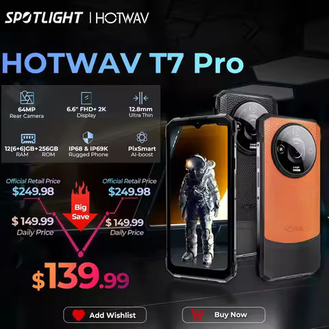 [World Premeire] HOTWAV T7 Pro Rugged Smartphone 6.6'' FHD+ 2K 6280mAh 12(6+6)GB 256GB MobilePhone 6