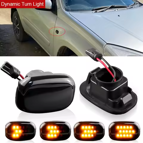 2pcs Dynamic Led Side Marker Flowing Turn Signal Light Panel Lamp for Toyota Corolla E10/E11/E12 Yar