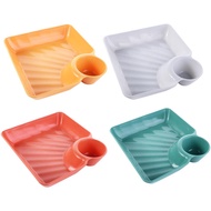 YTRYTWE PP 2-Grid Reusable Portable With Vinegar Plate Large Snack Tray Kitchen Tableware Snack Dish Dumpling Plate