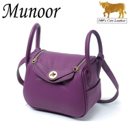 Munoor 100% Genuine Cow Leather Bag Women High Quality Fashion Shoulder Bag Women Cross Body Bag Wom