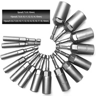 5/10/15Pcs 80mm Length Deepen Power Nut Driver Drill Bit Set 5.5-19MM Impact Socket Adapter for Powe