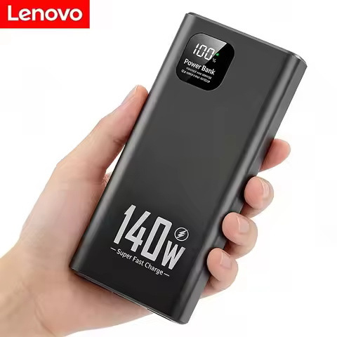 Lenovo CCC 50000mAh Power Bank For Xiaomi 140W Super Fast Charging Battery High Capacity Digital Dis
