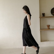高級天絲棉 腰部百褶 雙層背心裙 I Tencel Tank Dress