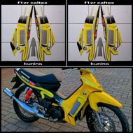 YAMAHA F1ZR FIZR CALTEX YELLOW MOTORCYCLE BODY STRIPING STICKER