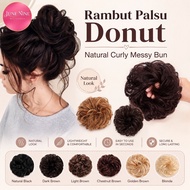 JUNE 9 🎀 Women Rambut Palsu Donut Natural Curly Messy Bun