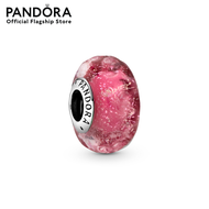 Pandora Pink Wavy Fancy  Murano Glass Charm เครื่องประดับ ชาร์ม ชาร์มสีเงิน สีเงิน ชาร์มเงิน เงิน ชาร์มสร้อยข้อมือ ชาร์มแพนดอร่า แพนดอร่า