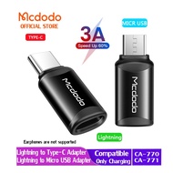 Mcdodo Lightning To Type C Converter 3A Fast Charger Lightning To Micro USB Compatible with  Phone Lightning Cables  OTG-770/771