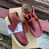 (FREE GIFTS 🎁) CLARKS WALLABEES (03) [READY STOCK] Genuine Red Brown Leather  S1010001 KASUT SHOES M