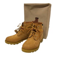Timberland Short Boots Lace-up Leather Solid 5.5 Brown Yellow
