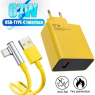 Durable 5V 2A USB-Type-C Interface Charging Data Cable Universal 67W EU Standard Phone Fast Charger 