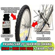 20 Inci Basikal Rim Pasang Siap (Rim Alloy 36H  + FKR Tayar +FKR  Tiub) Basikal Mini , BMX , Y Bike
