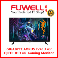 GIGABYTE AORUS FV43U 43" QLED UHD 4K 3840 x 2160 144Hz 1ms (MPRT) FreeSync Premium Pro, 1 x Display Port 1.4, 2 x HDMI 2.1, 2 x USB 3.0, KVM w/ USB Type-C Gaming Monitor [ 3years Warranty with CDL Trading ]
