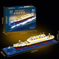 Mainan Titanic 1878pcs Bricks Nano Block Kapal Besar Mainan Balok Building Block Nano Bricks Balok S
