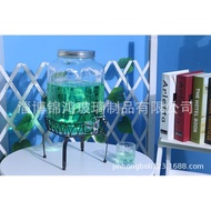 Home Brewing Enzyme Bottle Glass Jar Juice Jar Soaked Wine Bottle Metal 8L Peach Heart Base One Piec