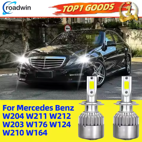 For Mercedes Benz W204 W211 W212 W203 W176 W124 W210 W164 LED Headlight 6000K White IP68 H7 High Bea