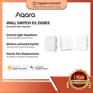 Aqara Wall Switch D1 Zigbee  | No Neutral Wire Required | Single Double Triple Gang | Aqara Hub Requ