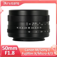 7artisans 50mm f1.8 APS-C Large Aperture Portrait MF Mirrorless Camera Lenses Fit For Sony E /Fuji F
