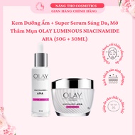 Moisturizing Cream + Super Serum to Brighten Skin, Fade Dark Acne OLAY LUMINOUS NIACINAMIDE AHA (50G