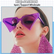 (KIQI-FASHION) Fashion Exaggerated Seaside Vacation Catwalk Glasses Classic Triangular Cat Eye Overs