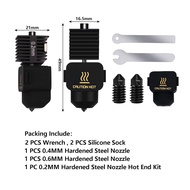 Upgrade Hotend Kit for Bambu Lab A1/A1 Mini, Hot End Assembly 0.2/0.4/0.6mm Hardened Steel Nozzle & 
