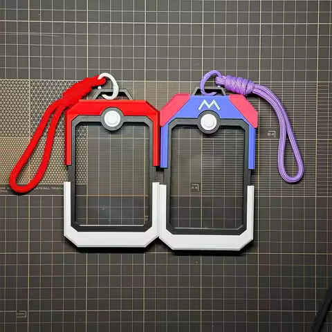 Pokemon Ptcg Card Brick Display Case Pokeball Card Holder Protective Holder With Lanyard For Trading