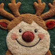 Christmas Rug Non-Slip Reindeer Bathroom Rug 23.6x15.7 Inch Washable Christmas Kitchen Mat For Holid