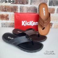 Fashion Pria Sandal Jepit Leather Kickers Grade Ori