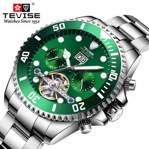 TEVISE Automatic Mechanical For Men Waterproof Luxury Wristwatch Luminous Calendar Business&Fashion 