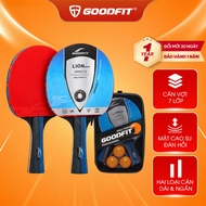 Set of 2 table tennis rackets with 3 genuine GoodFit GF001TS balls, 7-layer blade, elastic foam surf