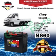 Münster Robust MF CMF NS60 | 55B24R (45AH) Car Battery Bateri Kereta for Chery Transcab