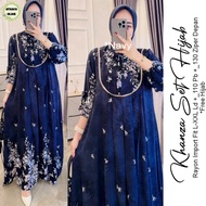 KHANZA SET HIJAB. Bahan Rayon Import. LD.110 PB.130. Ziper DepanFree Hijab.