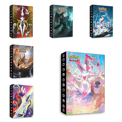 Anime Cartoon Pokemon Card Album 240Pcs Album Charizard X Koraidon Miraidon Desktop Collection Card 
