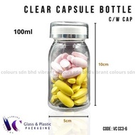 100ML ACRYLIC CLEAR CAPSULE BOTTLE WITH CAP || CC3-6 ⭐ POST TODAY 