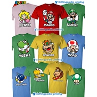 The Super Mario Bros Character Luigi Bowser Peach T-Shirt baju t shirt lelaki baju lelaki t shirt