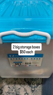 2 EZ Keep 50L Storage Boxes