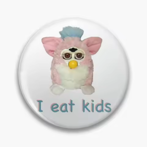 Furby I Eat Kids Soft Buckle Pin Fun Badge Fashion Gift Hat Lapel Decorative Valentine's Day Collar 